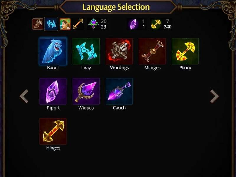 Mystical Shrine Expedition Language Selection